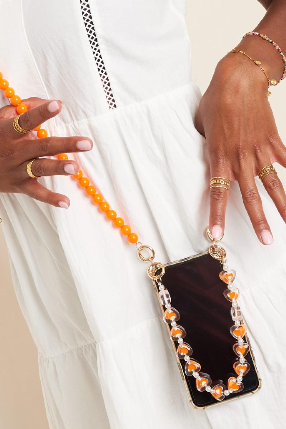 Cable de teléfono de corazones Fucsia Aleación h5Imagen5