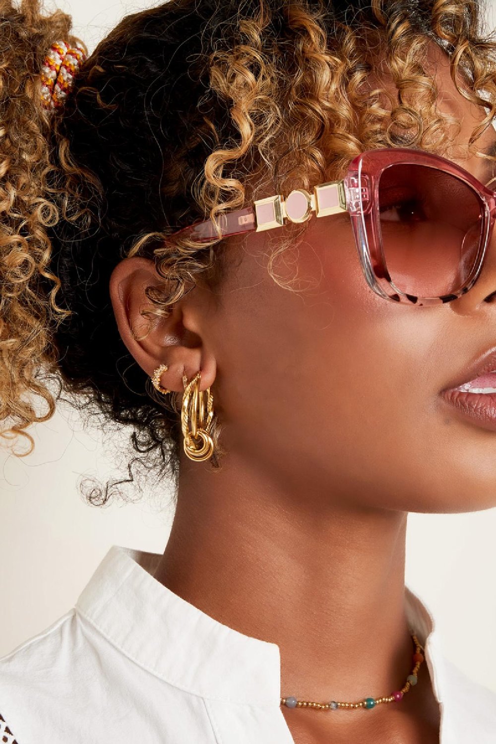 Große Sonnenbrillen funkeln Schwarz PC One size h5Bild3