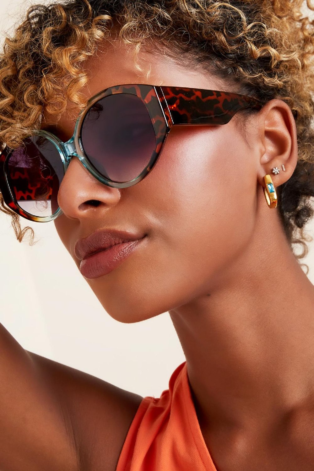 Lunettes de soleil rondes Vert PC One size h5Image4