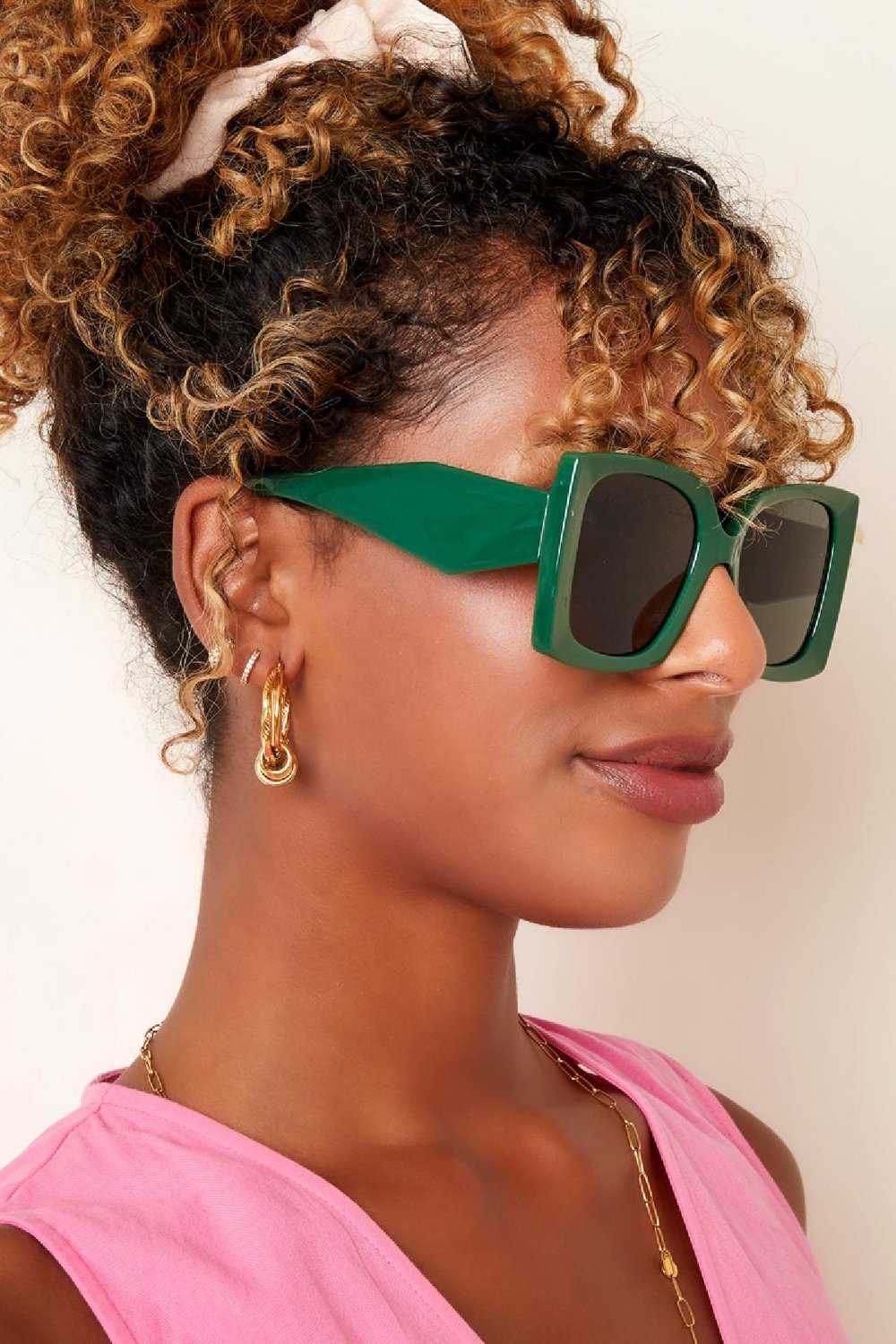 Grosses lunettes de soleil Blanc PC One size h5Image4