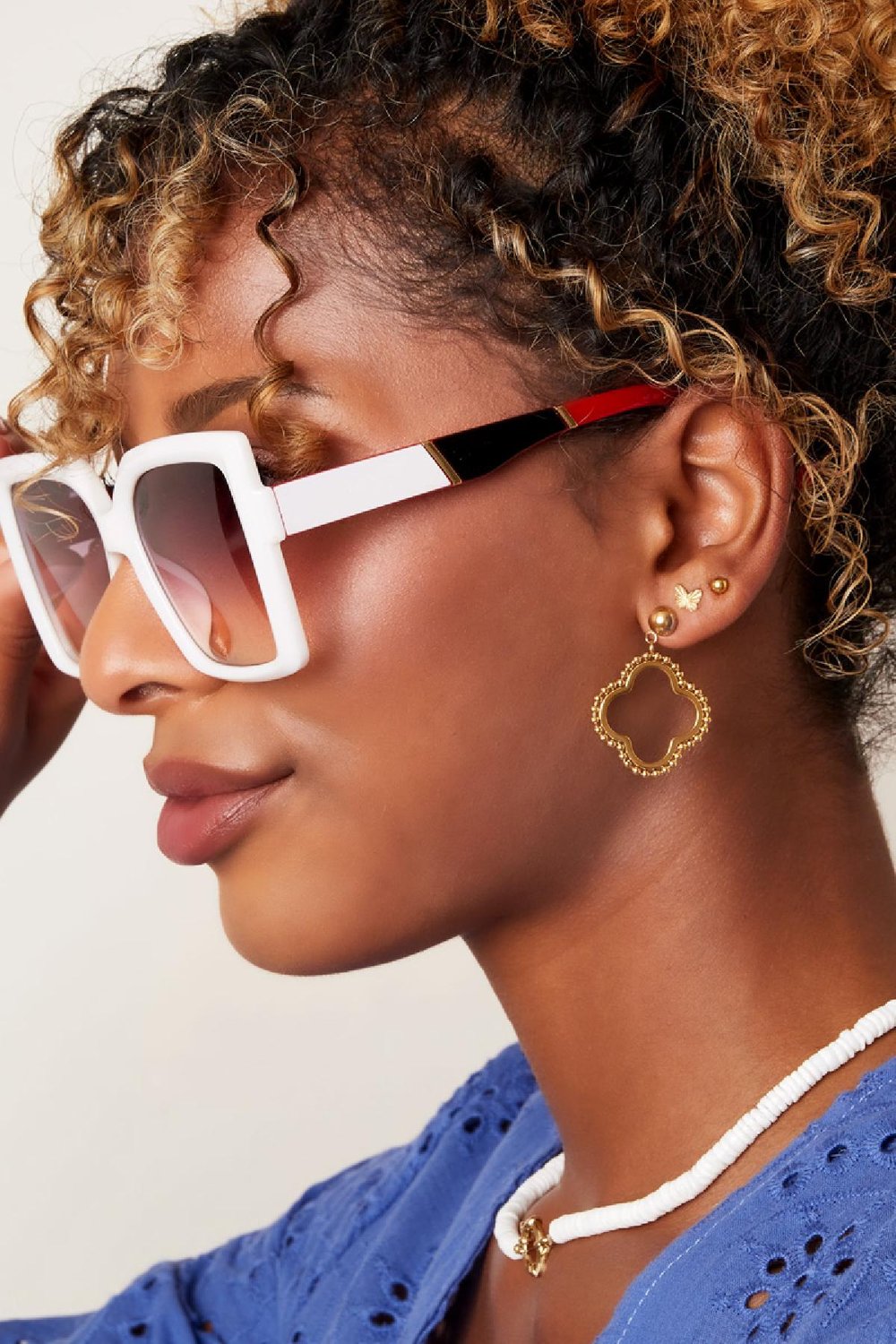 Große quadratische Sonnenbrille Braun PC One size h5Bild5