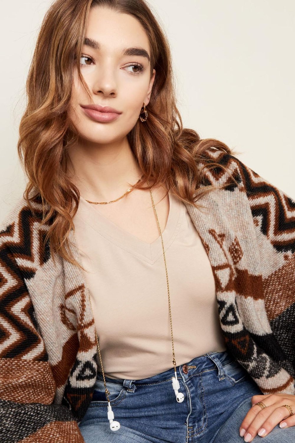 Sonnenbrille/Airpods-Kabel verdreht Silber Edelstahl h5Bild3