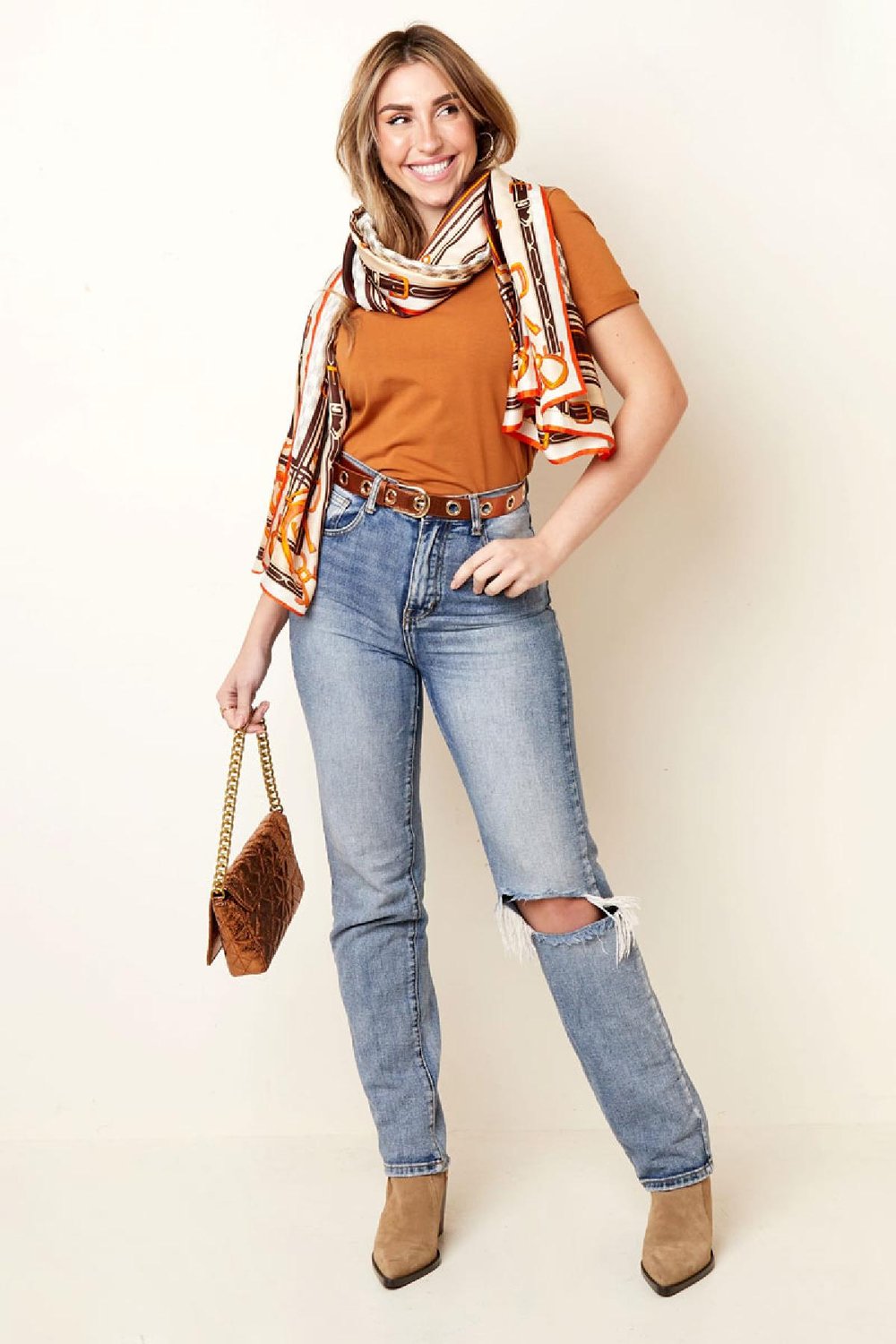 Metallgürtel mit goldenen Ringen Lila Polyurethan 80 h5Bild3