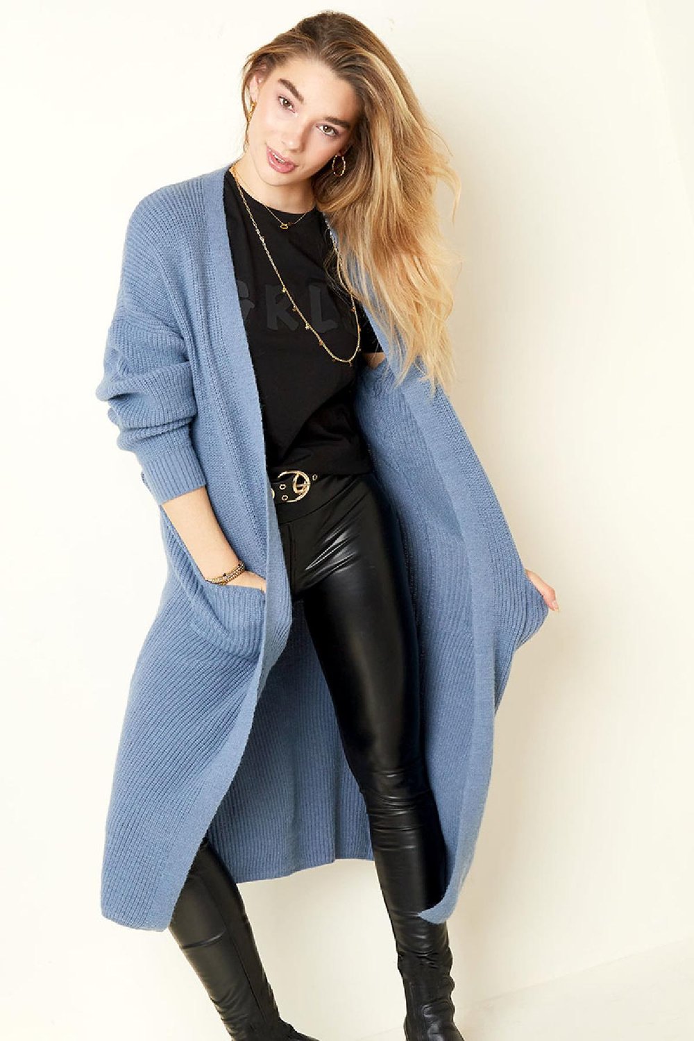 Extra long cardigan Off-white S/M h5Picture5