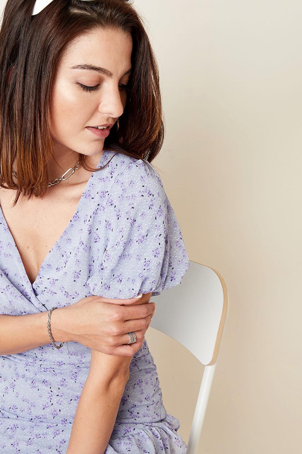 Schattige bloemenjurk roze S h5Afbeelding5