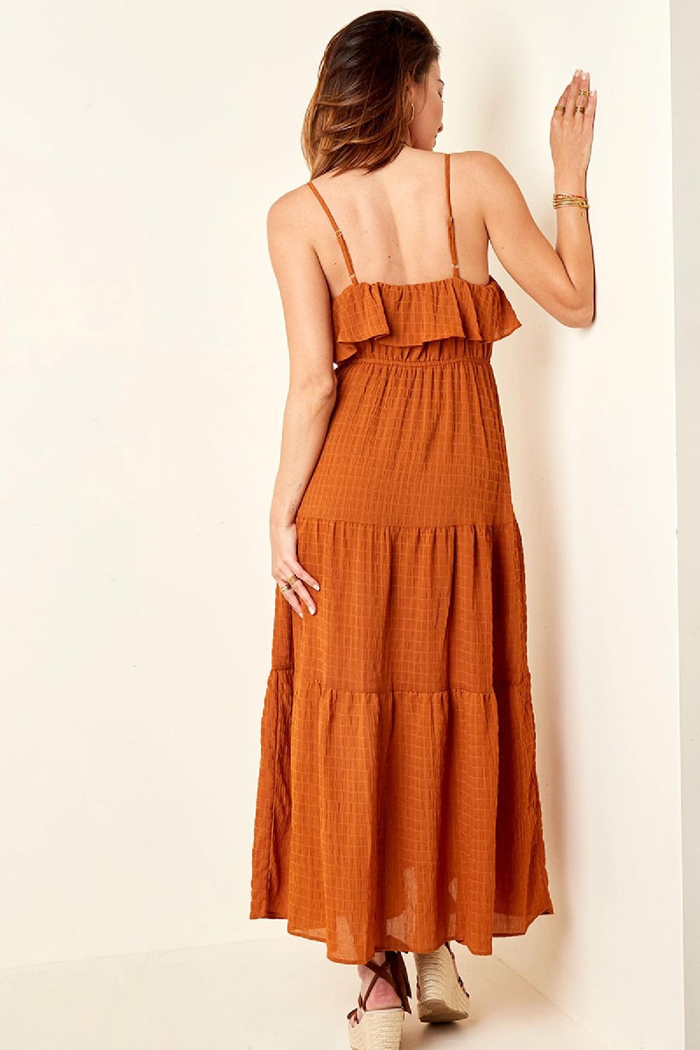 Schlichtes Boho Kleid Braun Lila S h5Bild6