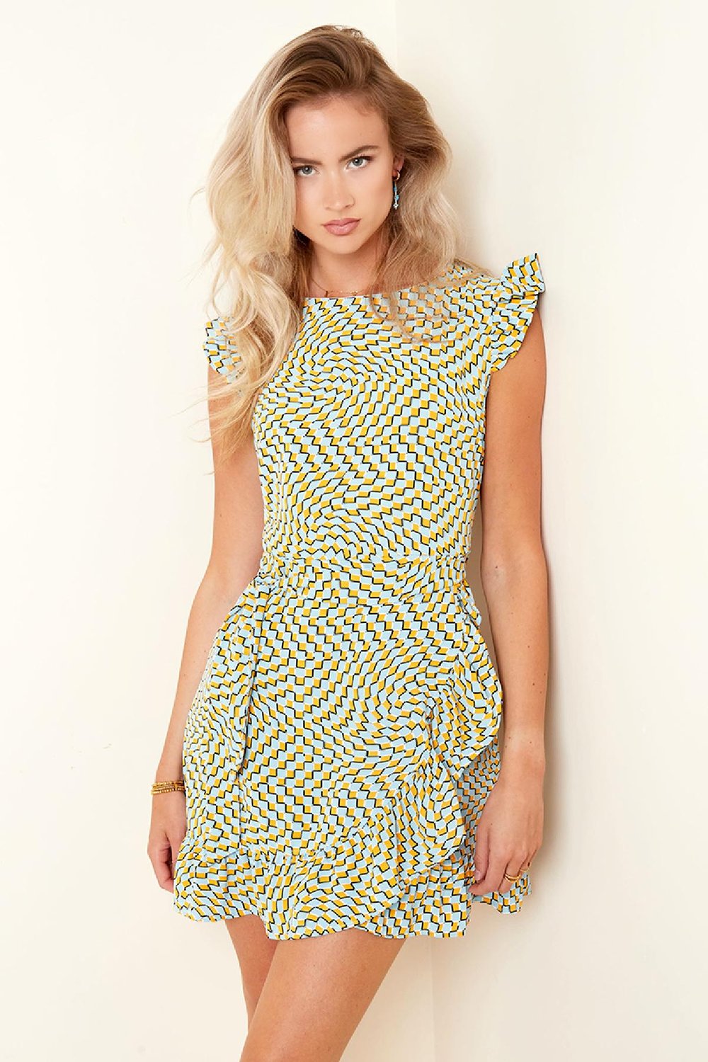 Wickelkleid mit Retro-Print Grün & Lila M h5Bild2