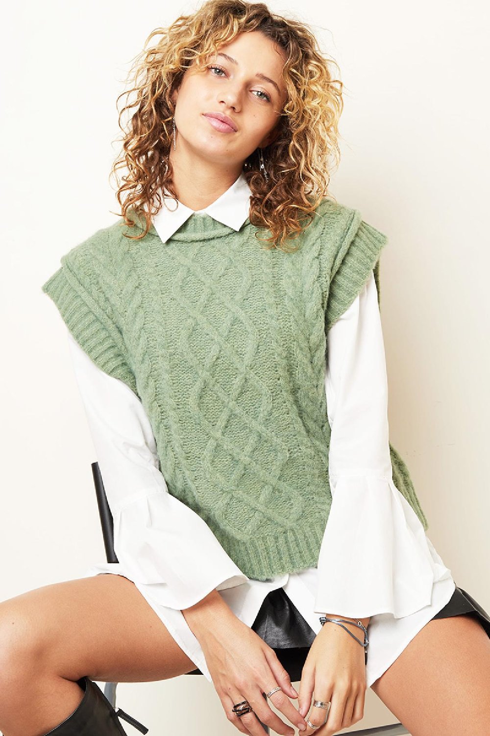 Spencer Woven Pattern Mint One size Afbeelding2