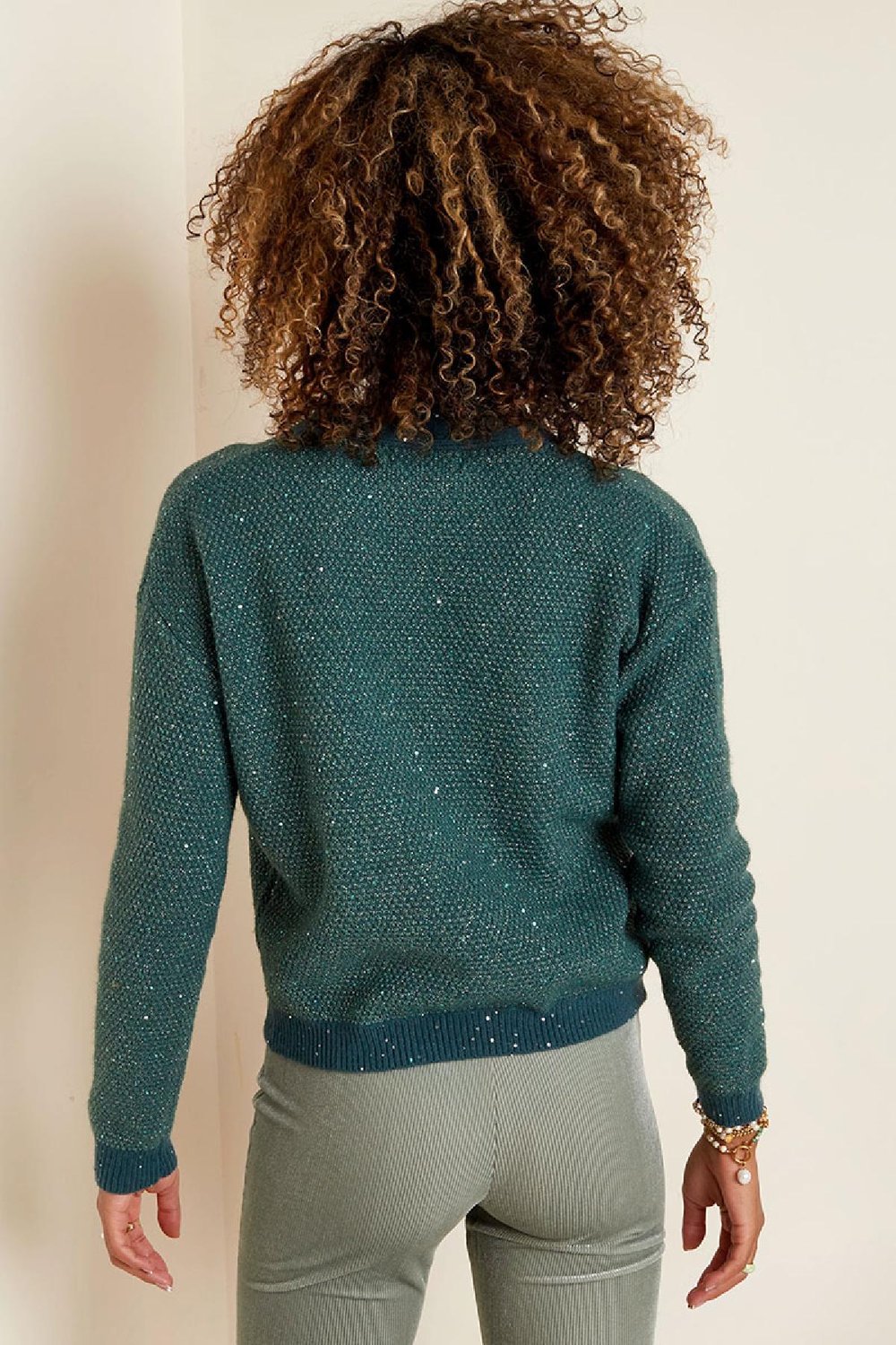 Strickjacke Glitzer Rot S/M Bild7