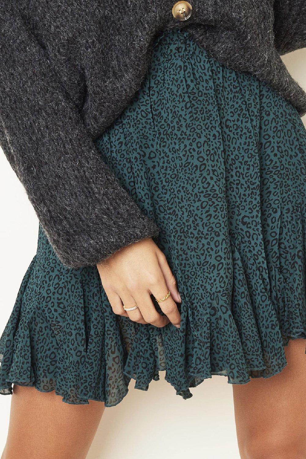 Rok Flowy Panther Zwart L h5Afbeelding2