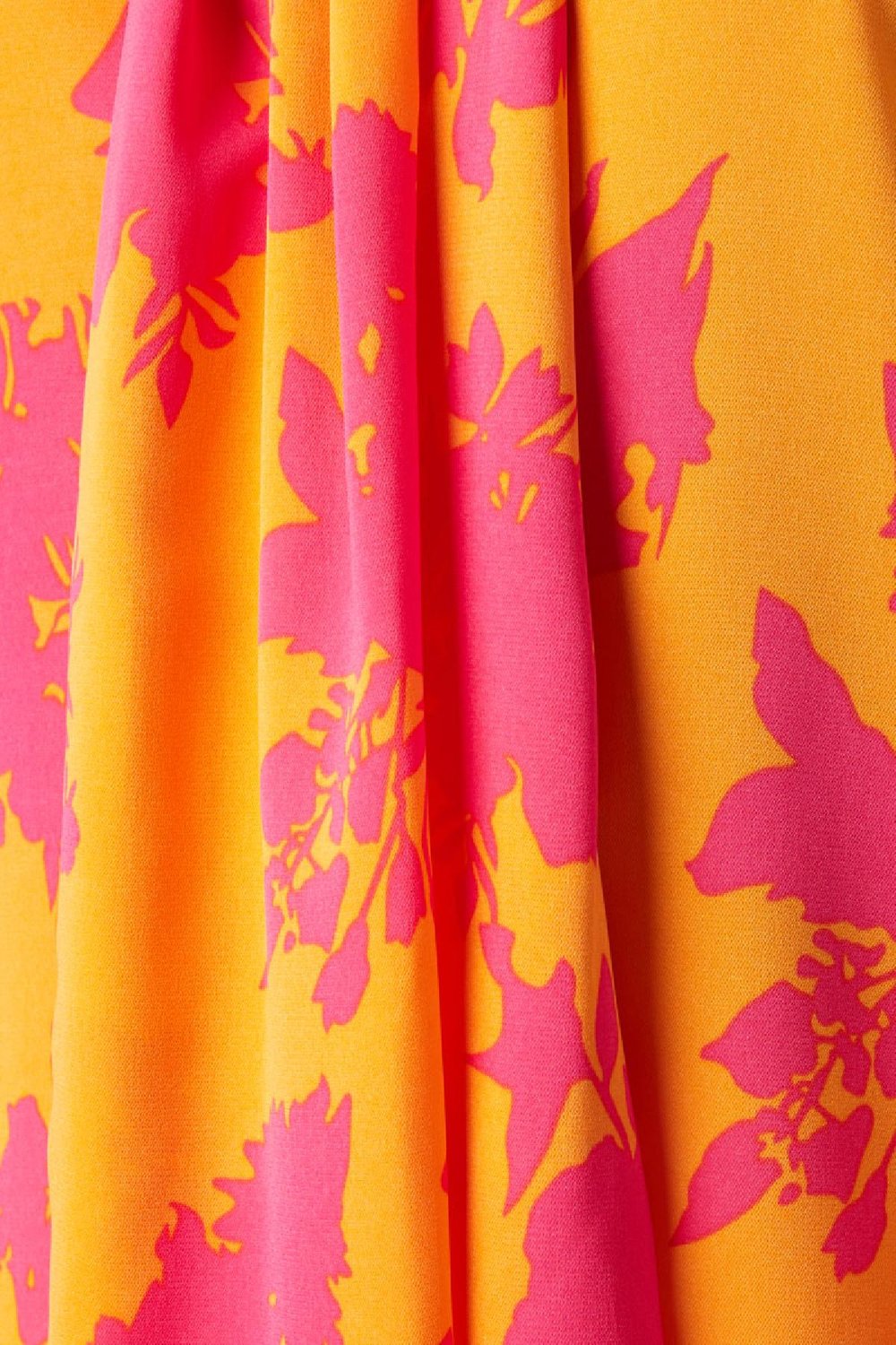 Bluse mit buntem Print zum Bindekragen Fuchsia & Gelb S h5Bild5