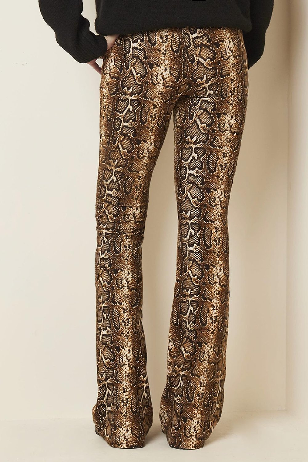 Broek flare jungle  Beige S Afbeelding3