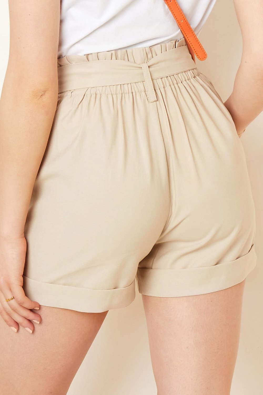 Paperbag-Shorts mit hoher Taille Schwarz S h5Bild9