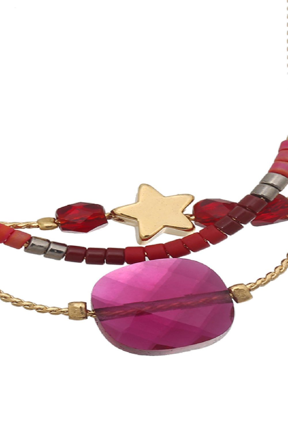 Necklace Indian Funk Red Metal h5Picture2