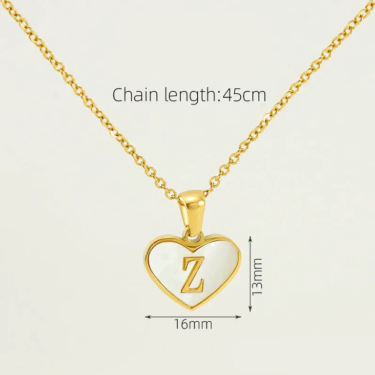 1 Stück Simple Series Daily Heart Titanstahl 18 Karat vergoldete Damen-Anhängerketten