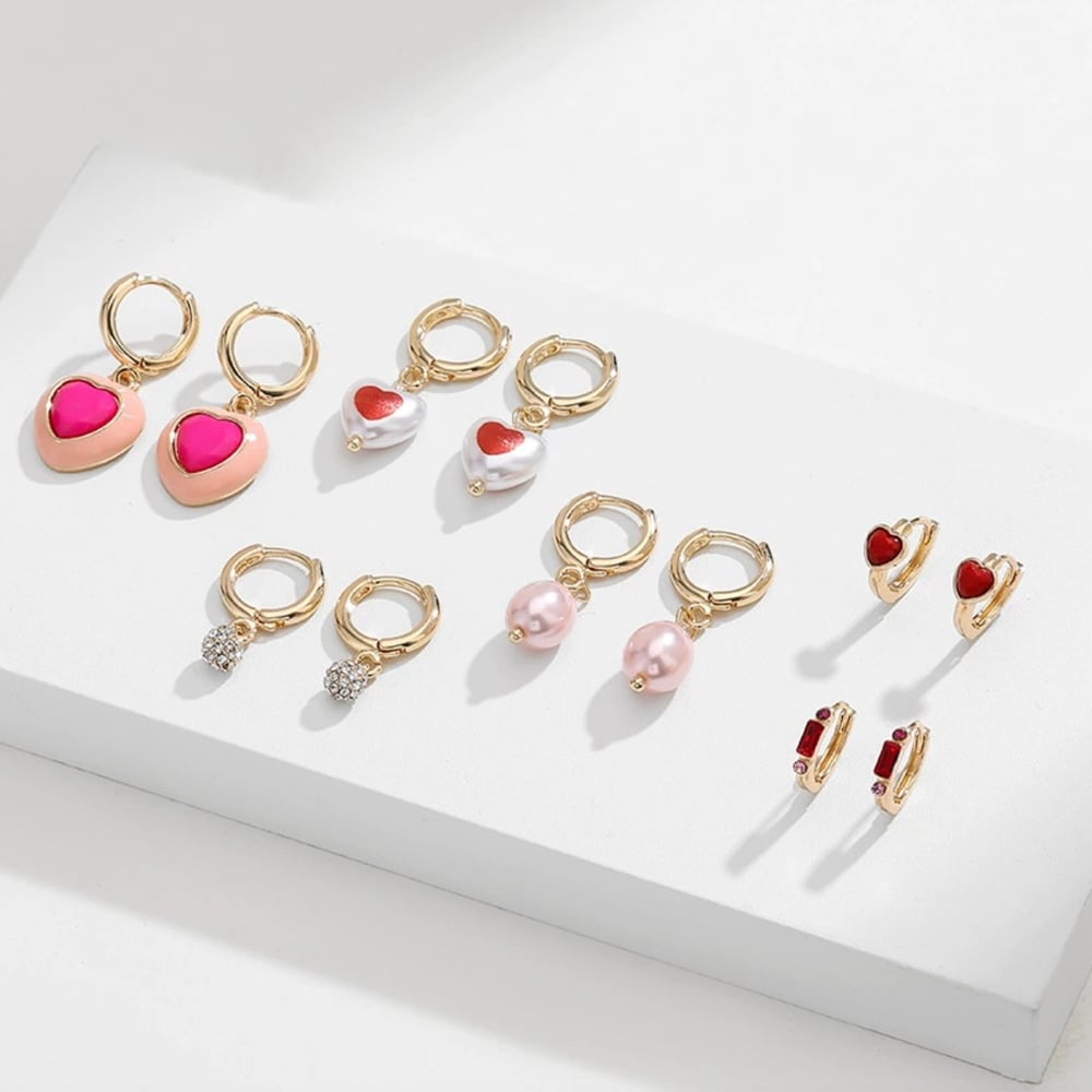 1 Pair Fashionable Series Exquisite Heart Shape Gold Color Alloy Women's Drop Earrings h5Picture2