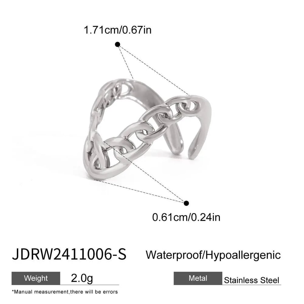 1 pair simple series daily line stainless steel  gold plated women adjustable rings