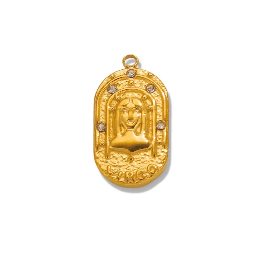 1 pair simple series retro geometric stainless steel  gold plated rhinestone women pendants