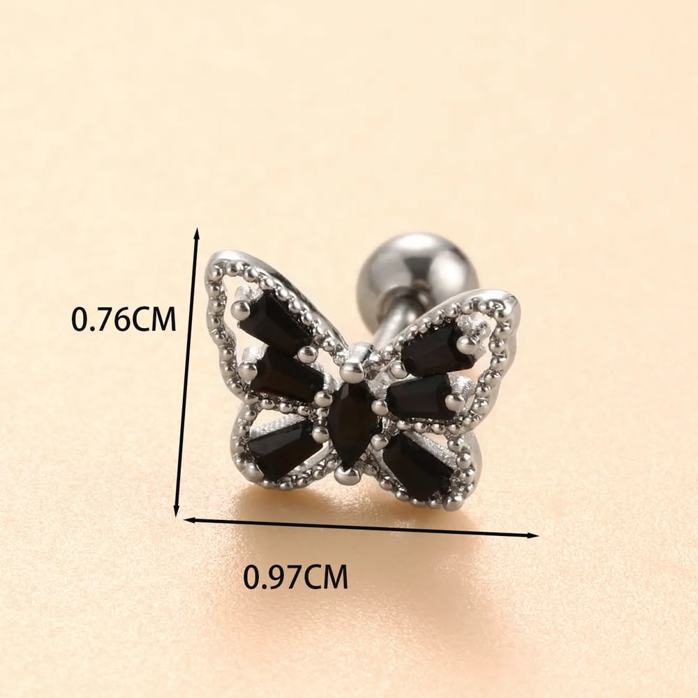 1 Piece Simple Series Classic Heart Titanium Steel No Plating Material Zircon Women Stud Earrings