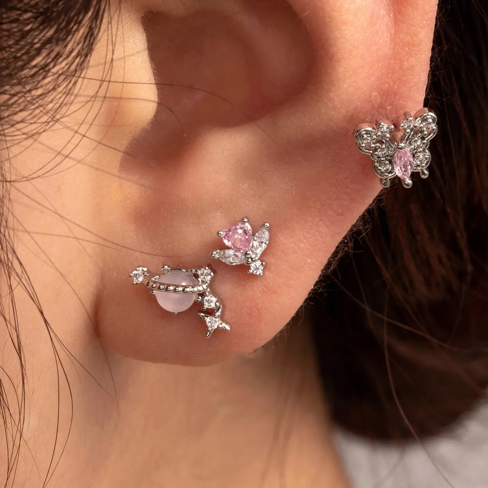 1 Piece Simple Series Classic Heart Titanium Steel No Plating Material Zircon Women Stud Earrings Picture2