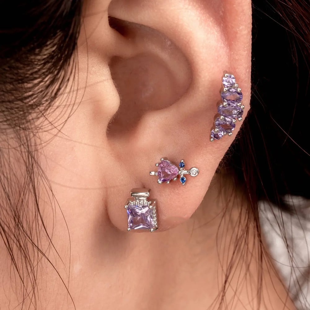 1 Piece Simple Series Classic Heart Titanium Steel No Plating Material Zircon Women Stud Earrings Picture2