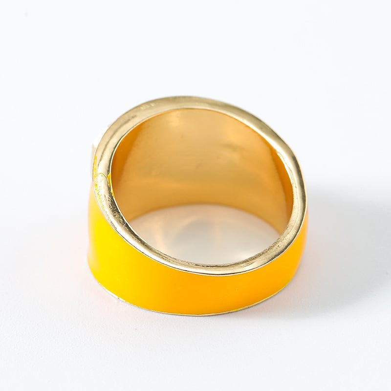1 Piece Luxurious Series Dazzling Mixed Contrast Color Alloy Designable Drop Oil Women's Single Rings Picture5