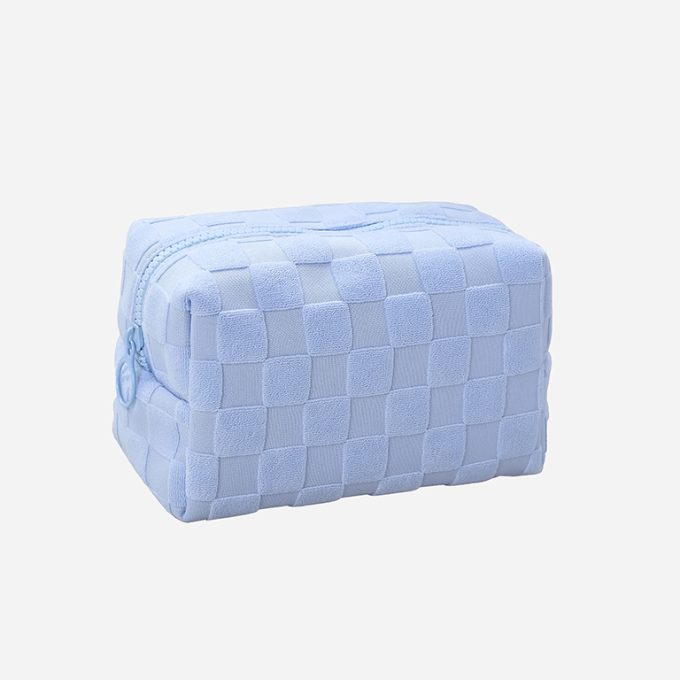 1 Piece Romantic Series Classic Plaid High-capacity Flocking Women's Cosmetic Bags