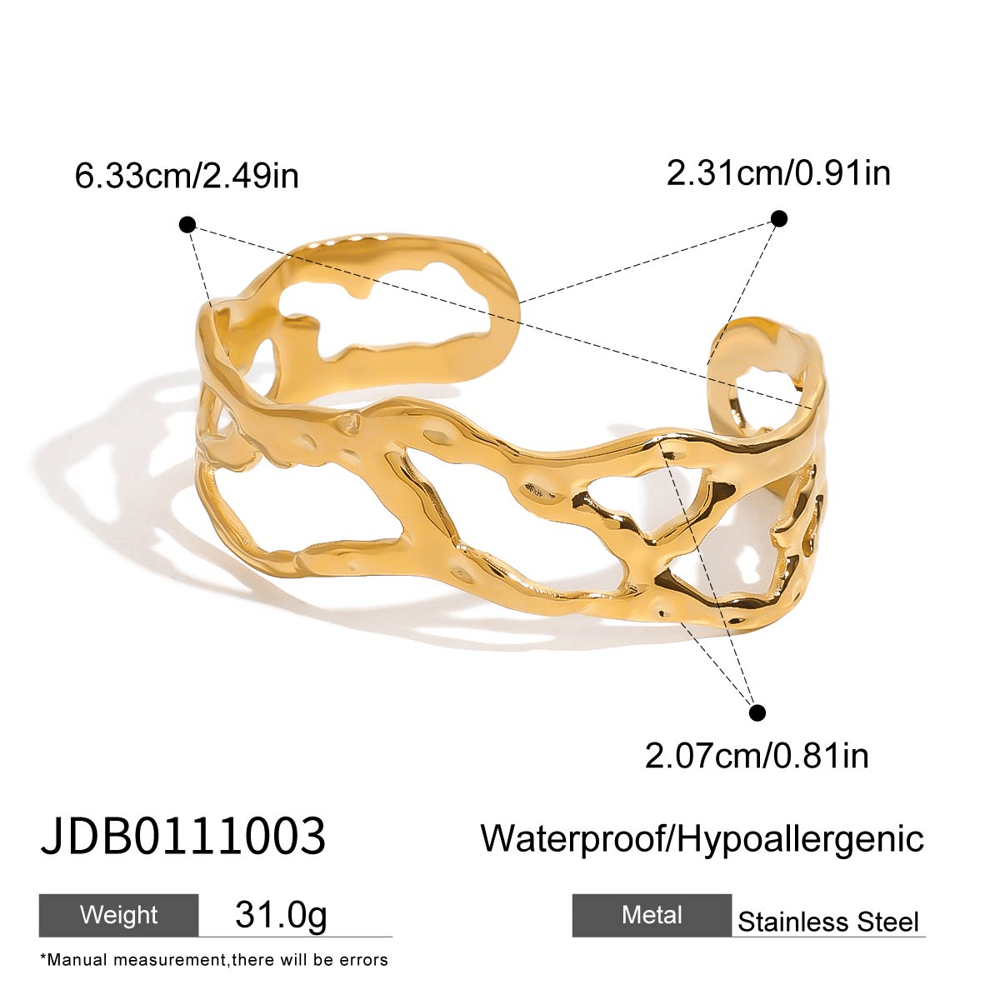 1 piece stylish series  irregular shape stainless steel gold color women's bangles