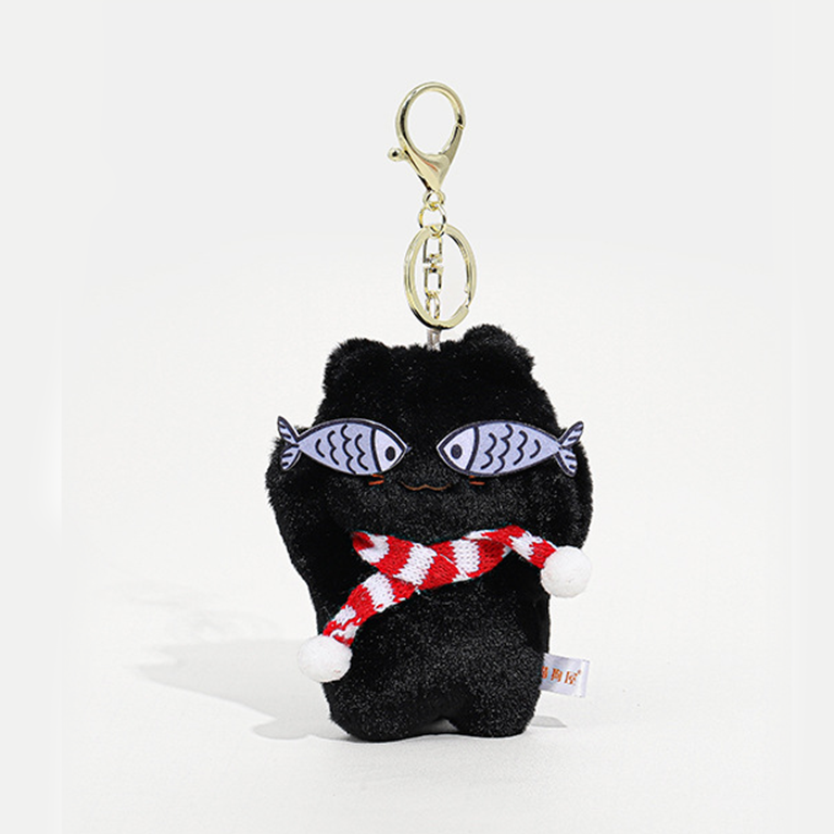 1 Piece Adorable Series Sweet Shy Cat With Fish Rayon Women's Bag Charms
