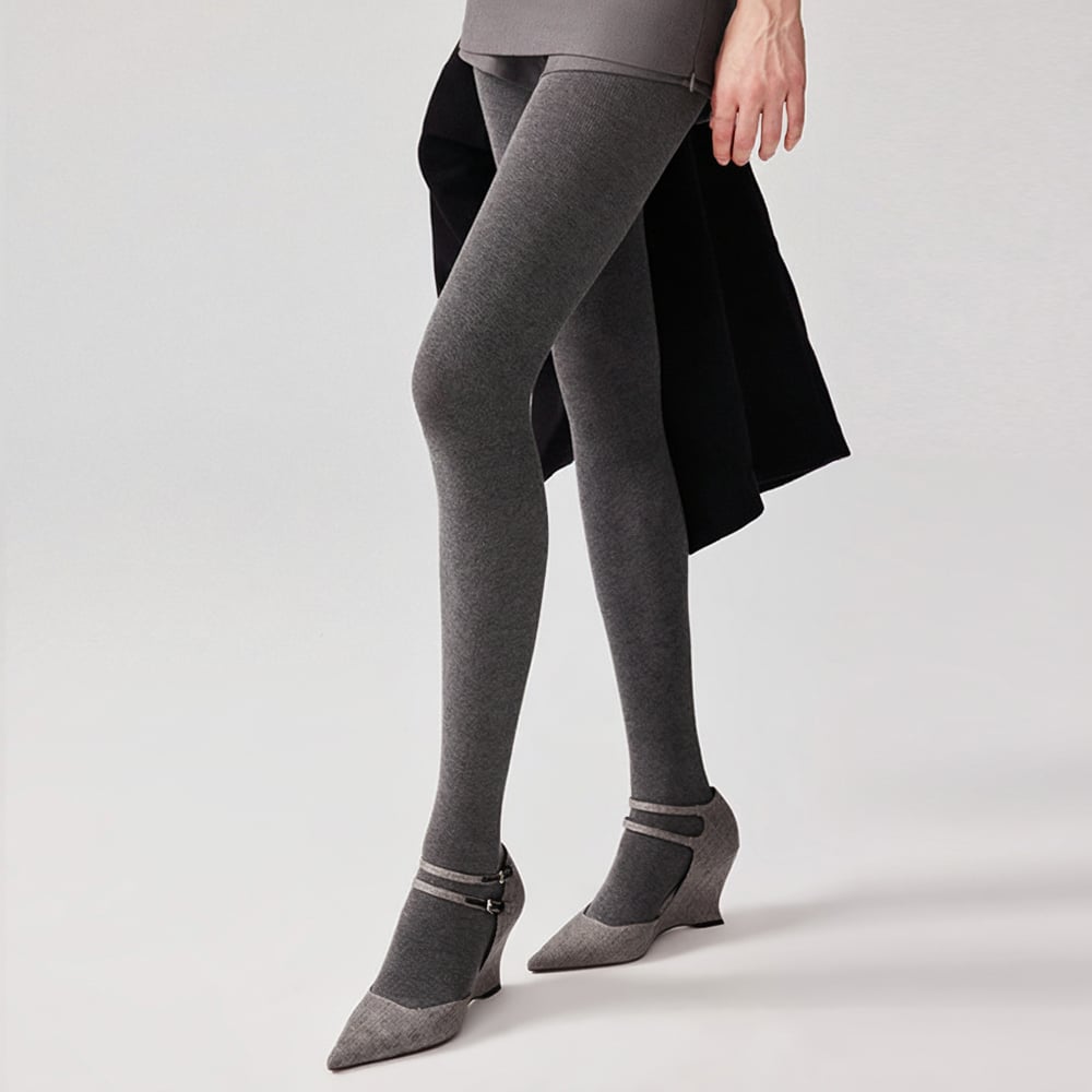 Collant femme en pur coton extensible, couleur unie (1 pièce) h5Image3