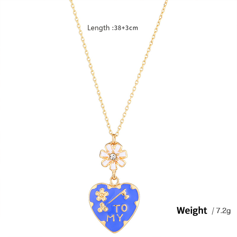1 Piece Luxurious Series Vogue Heart Shape Drop Oil Gold Color Alloy Women's Pendant Necklaces h5Picture9