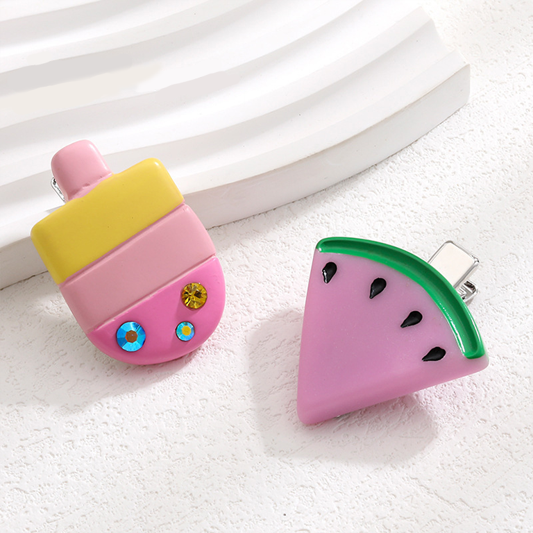 1 piece  series daily funny watermelon shape resin women's hair clips h5Picture6