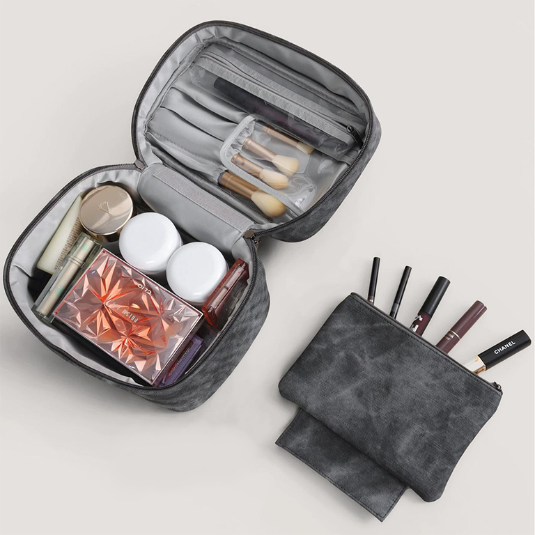 1 Piece Minimalist Series Casual Mixed Denim Pattern High-capacity Women's Cosmetic Bags h5Picture3