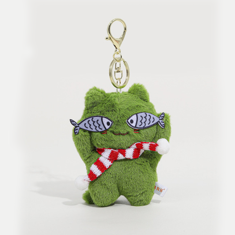 1 Piece Adorable Series Sweet Shy Cat With Fish Rayon Women's Bag Charms h5Picture4