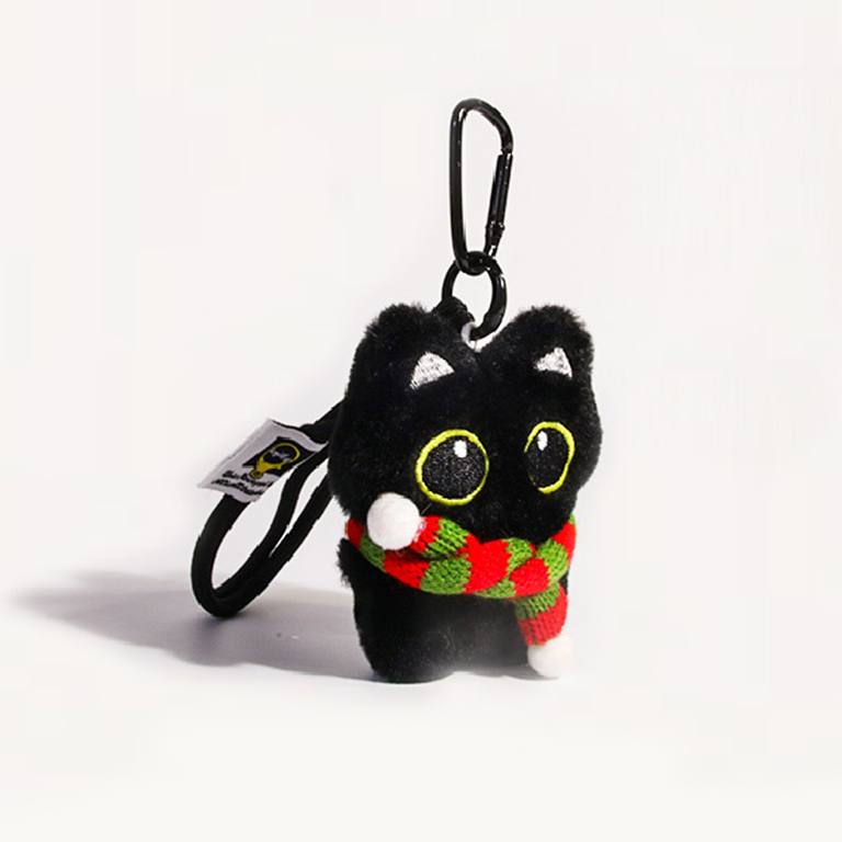 1 Piece Charming Series Natural Black Cat With Scarf Rayon Women's Bag Charms h5Picture7