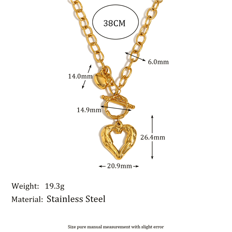 1 Piece Romantic Series Elegant Love/Heart Shape Stainless Steel   Gold Color  Women's Pendant Necklaces Picture8