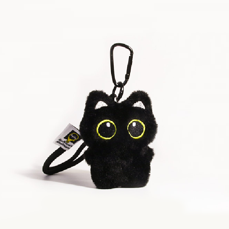 1 Piece Charming Series Natural Black Cat With Scarf Rayon Women's Bag Charms h5Picture5