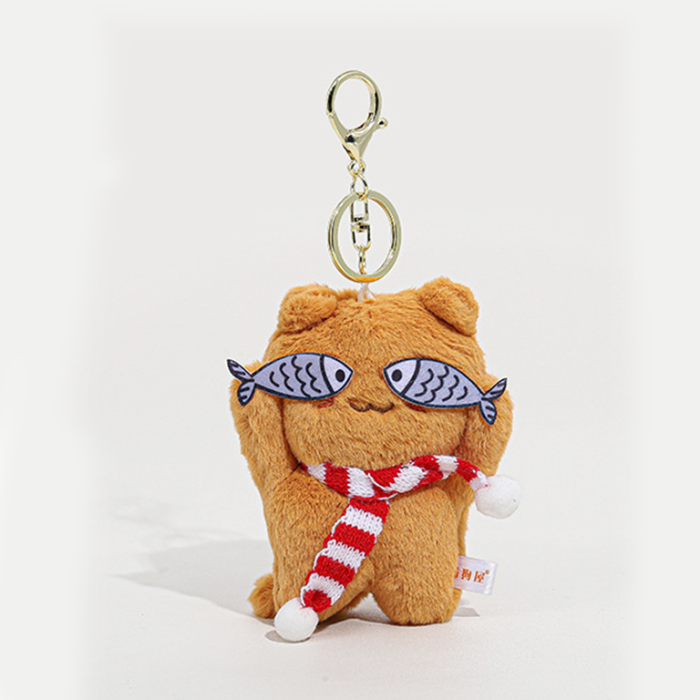 1 Piece Adorable Series Sweet Shy Cat With Fish Rayon Women's Bag Charms h5Picture3