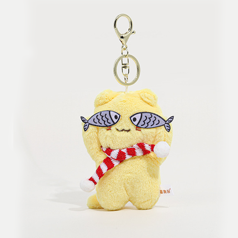 1 Piece Adorable Series Sweet Shy Cat With Fish Rayon Women's Bag Charms h5Picture5