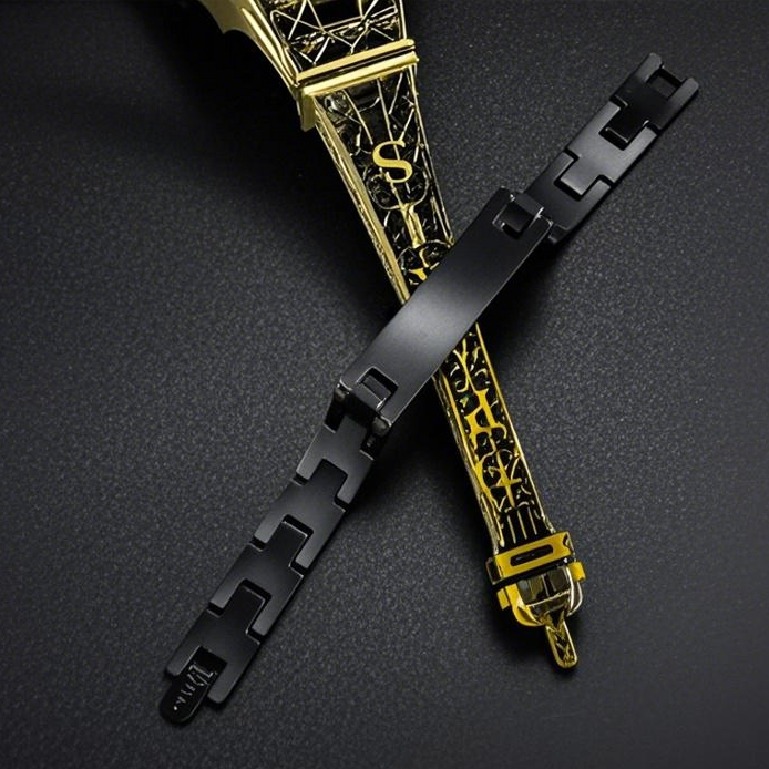 Braccialetti da uomo in acciaio inossidabile con croce moderna, 1 pezzo Immagine3