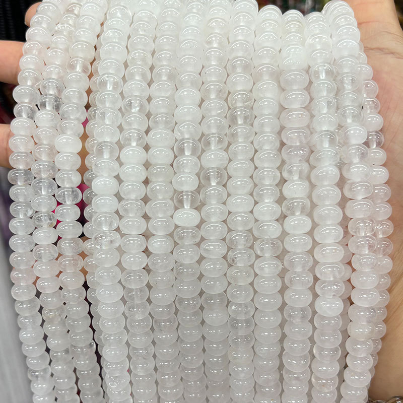 1 String Rock Crystal Quartz Natural Stones Wheel Beads Jewelry Beads Picture3