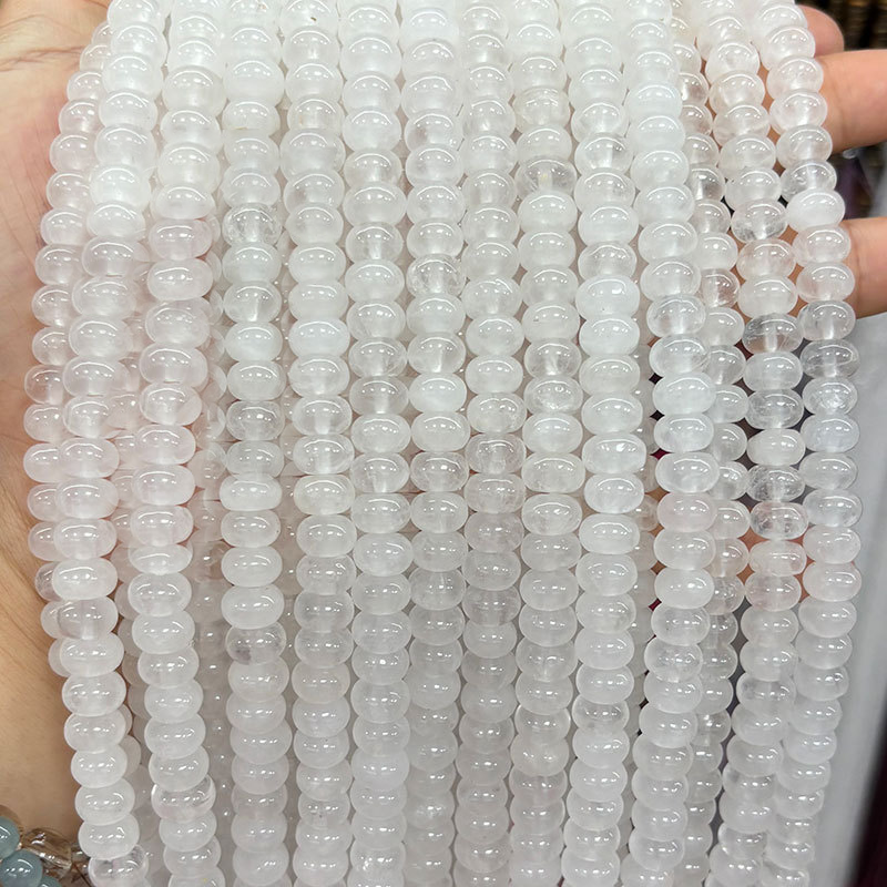 1 String Rock Crystal Quartz Natural Stones Wheel Beads Jewelry Beads Picture2