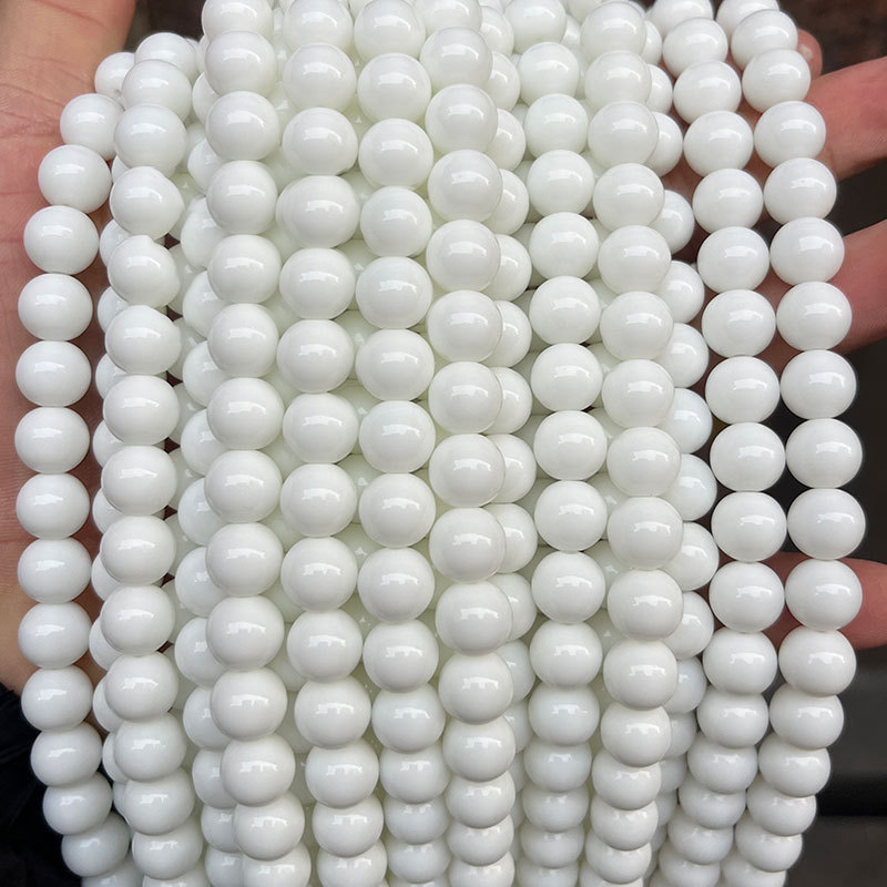 1 String Daily Annular White Glass Beads Jewelry Beads Picture3