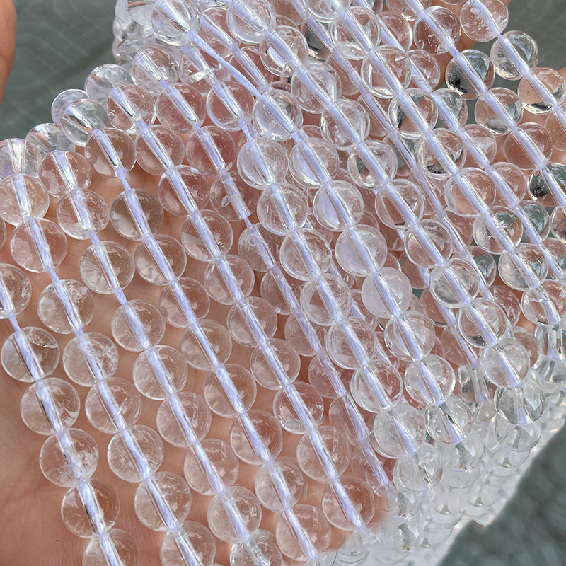 1 String Rock Crystal Quartz Natural Stones Jewelry Beads h5Picture2