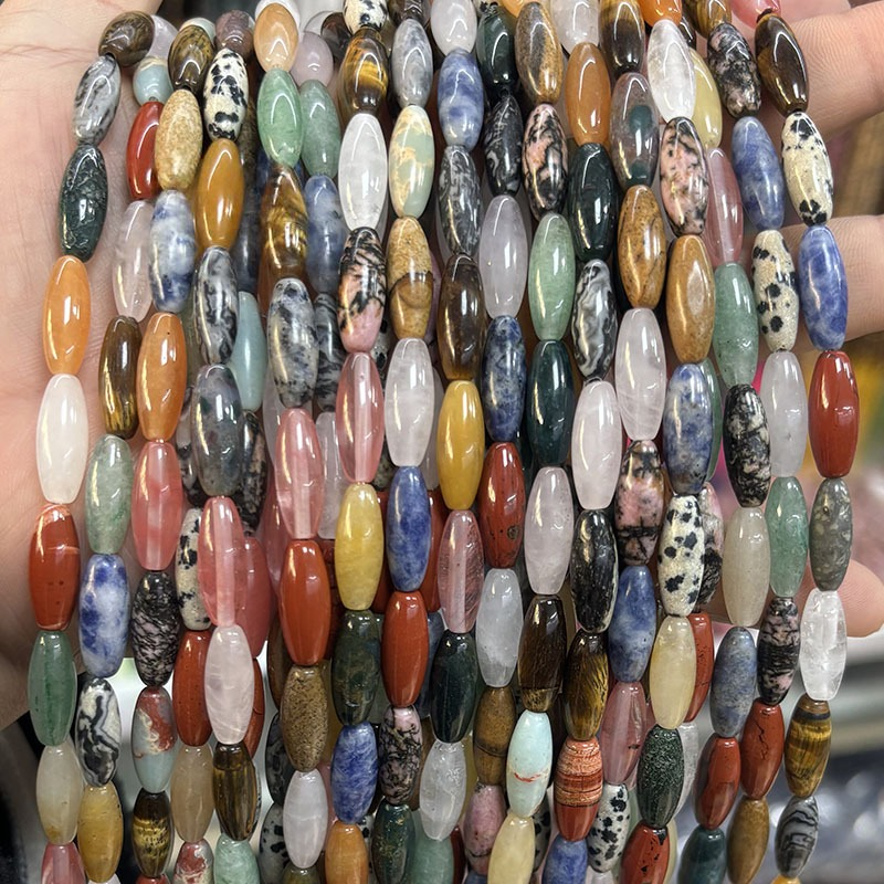 1 String Classic Oval Natural Stones Jewelry Beads(Bead Size:6mm*16mm) h5Picture4