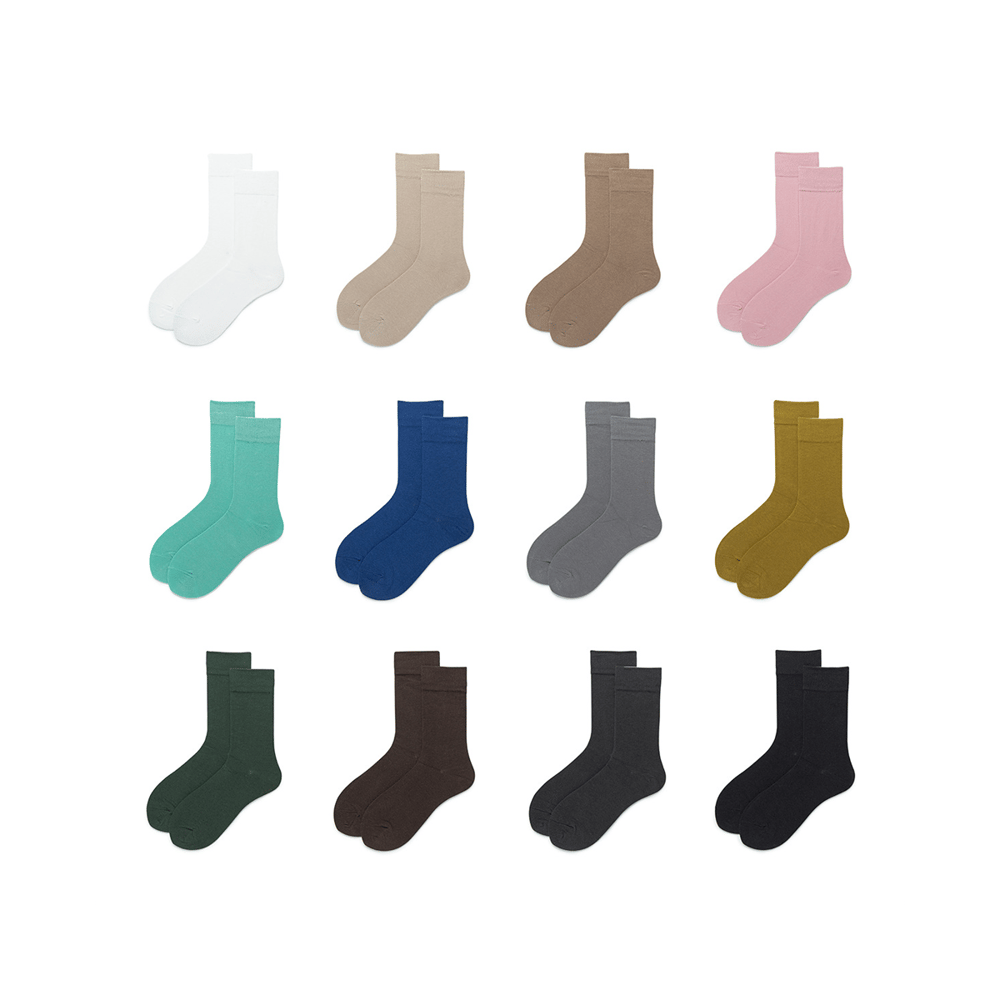 1 Pair Pure Color Cotton Women's Mid-Calf Socks Picture2