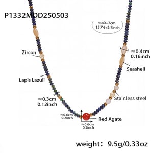 1 Piece Classic Series Elegant Beads Natural Stones Women's Beaded Necklaces h5 Picture2