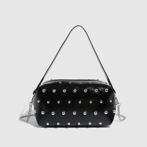 1 Stück einfache Hip-Pop/Rock-Einfarbige Nieten-PU-Damenhandtaschen h5 Bild2