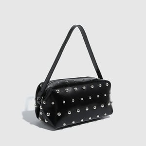 1 Stück einfache Hip-Pop/Rock-Einfarbige Nieten-PU-Damenhandtaschen h5 Bild3