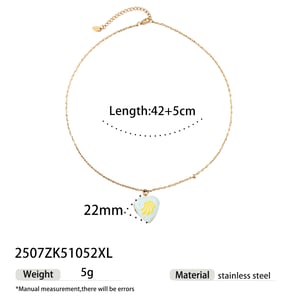 1 Stück Halskette mit süßem Herzanhänger aus Edelstahl in Goldfarbe h5 